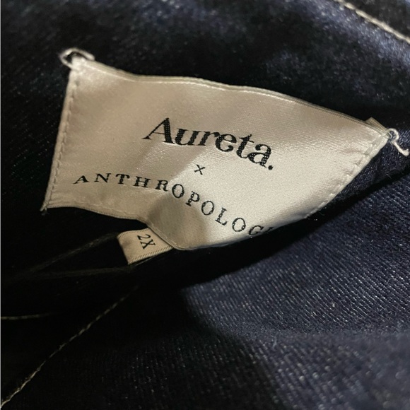 Anthropologie 2X Aureta Studio Corset Denim Cutout Plus Dress NWT - Picture 6 of 13